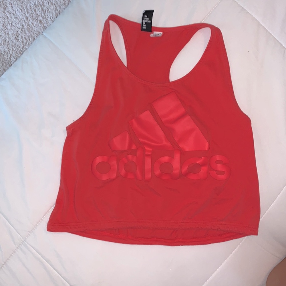 Red Adidas work out tank top